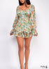 Mono bohemio floral de manga larga sin espalda Mia